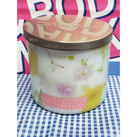 BBW Flowerchild Large 3 Wick Candle Home Fragrance Decor - Picture 1 of 2